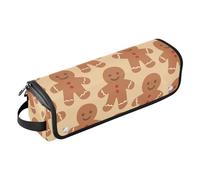 GuoChe Custodia da viaggio in ferro arricciacapelli impermeabile e tappetino resistente al calore con motivo omini di pan di zenzero