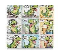 GuoChe Custodia in pelle premium per assicurazione e carta d'identità per uomo e donna portafoglio accessori custodia per carte, documento essenziale patente di guida dinosauro fumetto scene