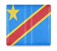 GuoChe Custodia in pelle PU per auto registrazione, assicurazione e carta d'identità, unisex, per auto, camion, moto, rimorchio o barca, bandiera della Repubblica Democratica del Congo