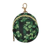 GuoChe Custodia per ciuccio per neonata con quadrifoglio verde fortunato per San Patrizio con cerniera e clip per cambiare borsa, portachiavi, essenziale per neonati