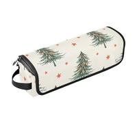 GuoChe Custodia per il trasporto di ferro arricciacapelli piatto impermeabile organizer con tappetino rimovibile resistente al calore motivo albero di Natale con stelle