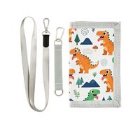 GuoChe Dinosauri in Safari Scene Pattern Trifold Portafoglio per gli Uomini Bifold per Carte di Credito Semplice Portafoglio Colorato per Uomo Bifold con