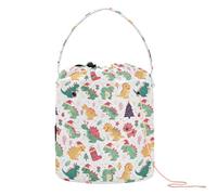 GuoChe Dinosauro Rex Sacchetti di Filati di Natale Storage Organizer Bag con fori Borsa da viaggio per ferri da maglia Artigianato Storage