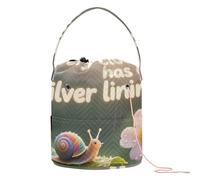 GuoChe Every Cloud has a silver lining Animal Snail Crochet Tote Bag Knitting Project Bag con fori Tote per uncinetto Organizzatori artigianali