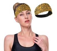 GuoChe Fasce elastiche da palestra da donna, motivo leopardato, colore giallo e nero, antiscivolo, per calcio, trekking, lavaggio del viso