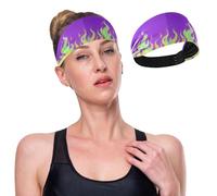 GuoChe Fasce elastiche per allenamento da donna, con fiamma fredda, colore viola, fluorescente, per allenamento, uso quotidiano, ciclismo