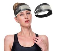 GuoChe Fasce elastiche per il sudore da donna, con inchiostro nero, bianco, grigio, pittura artistica, traspirante, per donne, ciclismo, palestra, pallavolo, ciclismo