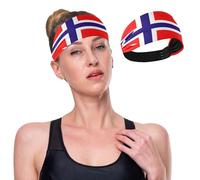 GuoChe Fascia di raffreddamento con bandiera della Norvegia per le donne alla moda elastica larga fasce per capelli da donna per tennis corsa lavaggio viso ciclismo