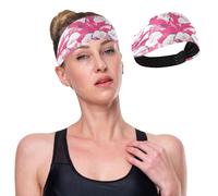 GuoChe Fascia elastica per il sudore da tennis, con motivo a giglio rosa e bianco, antiscivolo, per corsa, tennis, uso quotidiano ed escursionismo