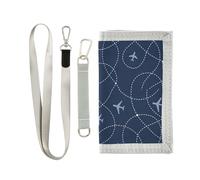 GuoChe Flight Path Network Pattern Trifold Portafoglio da uomo per donna unico leggero portafoglio da uomo con cordino