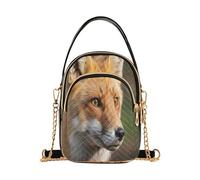 GuoChe Fox Head - Borsa a tracolla da donna, con catena trapuntata, borsa a tracolla per telefono