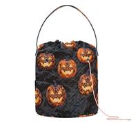 GuoChe Glowing Halloween Pumpkins Crochet Yarn Bag Knitting Needle Organizer Portatile Viaggio di Stoccaggio per Maglia Crochet Crochet Accessori