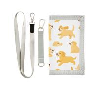 GuoChe Golden Retriever Variazioni di modello Trifold Uomini Portafogli per le donne Cool Robusto Uomini Portafogli con Cordino