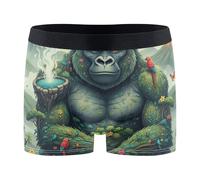 GuoChe Gorilla Mountain Collage Jungle Collage Uomini Boxer Pantaloncini Da Corsa Biancheria Intima per Uomini Intimo Boxer Para Hombre, Collage della giungla di Gorilla Mountain, Small