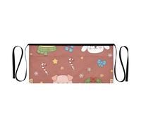 GuoChe Grembiule con tasche in vita da 30,5 cm, motivo natalizio, impermeabile