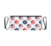 GuoChe Grembiule da cameriera con 3 tasche, per server, bandiera americana, tema baseball, grembiule in vita, 30,5 cm, resistente all'acqua