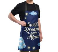 GuoChe Grembiule da cameriera regolabile, extra lungo, per ristorante, per cameriere da uomo, Sweet Dreams Little Man Baby Design