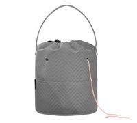 GuoChe Grigio Gradiente Filato Bag Crochet Storage Organizer con fori Borsa da viaggio per lavoro a maglia Strumento Crochet Progetto