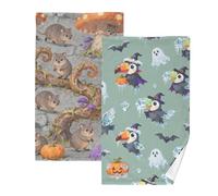 GuoChe Halloween Creature Halloween Sea Dragon Face asciugamano panno di cotone con funzione ad asciugatura rapida set 16 x 28