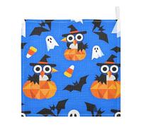 GuoChe Halloween gufo e fantasma 3 panni in cotone per bambini, asciugamani per ragazzo, ragazza, asciugamani assorbenti per il viso