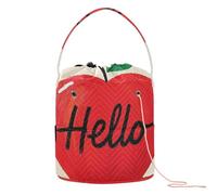 GuoChe Hello Cartoon Cute Red Yarn Bag Knitting Bag Yarn Storage Tote Portatile Ago di Stoccaggio per Filati Palle di Filati Accessori per uncinetto