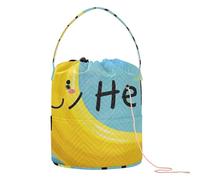 GuoChe Hello Cartoon Cute Yellow Banana Crochet Tote Bag Filato Storage Tote Tote Portatile per Ferri Porta Ago Progetto di Lavoro a Maglia