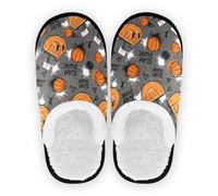 GuoChe Home Scarpe per Uomo Donna Fuzzy Pile Suola Antiscivolo Confortevole Pantofole Portatile Casa Interno M, Slam Dunk - Cartamodello basket, Medium