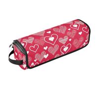 GuoChe Hot Hair Tools - Borsa da viaggio con tappetino rimovibile resistente al calore, custodia da viaggio portatile per ferro arricciacapelli, piastra per capelli piatti, cuore rosso