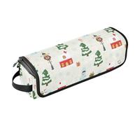GuoChe Hot Hair Tools - Borsa da viaggio e tappetino resistente al calore, motivo villaggio natalizio