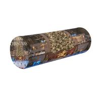 GuoChe Ice Rink - Cuscino cilindrico rotondo a tema natalizio con copertura lavabile per dormire a letto, allevia il dolore