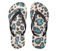 GuoChe Infradito da uomo in gomma, antiscivolo, per doccia, piscina, yoga, Leopardo Stile Paleturturchese, X-Small
