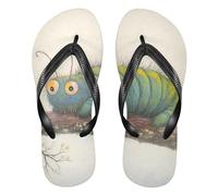 GuoChe Infradito da uomo in gomma, leggere, per nuoto, escursionismo, viaggi e yoga, Stampa artistica verde bruco, Medium