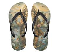 GuoChe Infradito da uomo in gomma morbide da donna per doccia e piscina a piedi, Divinità Arte, X-Large
