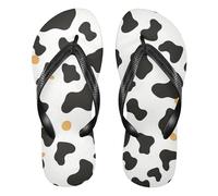 GuoChe Infradito in gomma da donna antiscivolo per donne per nuoto all'aperto, escursionismo, viaggi e matrimoni, Stile semplice di arte vettoriale del modello di stampa della mucca, XX-Large