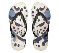 GuoChe Infradito in gomma da donna, antiscivolo, sandali da donna per doccia, piscina, casa, Leopardo d'arte, X-Large