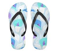 GuoChe Infradito in gomma da donna per doccia e piscina, Motivo pastello con calle, Large