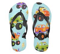 GuoChe Infradito in gomma da donna, supporto per spiaggia, nuoto, escursionismo, viaggi a casa, Modello Blu Monsters Truck, Large