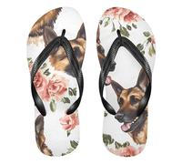 GuoChe Infradito in gomma, da uomo, essenziali, da donna, per feste in piscina e doccia, Cani da pastore tedesco d'arte, Medium