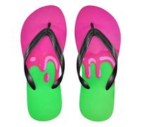 GuoChe Infradito in gomma da uomo, essenziali per nuoto, escursionismo, viaggi e spiaggia, Disegno a goccia pastello su verde, Small