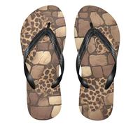 GuoChe Infradito in gomma, impermeabili, per nuoto, escursionismo, viaggi, yoga, Mattone refrattario stile stampa pelle leopardata, Medium