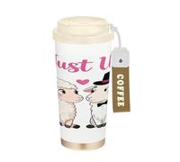 GuoChe Just Us - Tazza termica per caffè e caffè, con coperchio, in acciaio inox, per donne calde e fredde, 500 ml