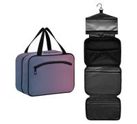 GuoChe Kit da barba appeso borsa da viaggio con gancio, Designer pieghevole kit da barba borsa per gli uomini per accessori must haves bagno bolsa de maquillaje para mujer M, Blu pastello sfumato