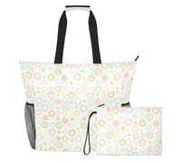 GuoChe Light Circle - Borsa da spiaggia da donna, grande giocattolo da spiaggia, leggera, essenziale da crociera, con tasca con cerniera