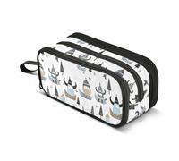 GuoChe Little Vikings Trelittle Vikings Trendy Scandinavianndy scandinavo in nylon per la scuola grande capacità astuccio per cancelleria per adulti elementari