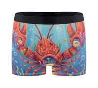 GuoChe Lobster Coral Reef Collage Mens Boxer Slip Pantaloncini Allenamento Biancheria Intima per Gli Uomini Gamba Corta Boxer Para Hombre, Collage di aragosta barriera corallina, X-Large