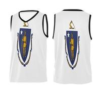 GuoChe Maglia da basket atletica da uomo in casa e in trasferta da baseball da donna per uomini donne giovani fan uniforme regali, Bandiera dello stato del Massachusetts, XL