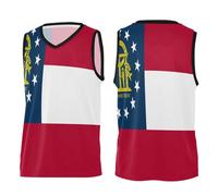 GuoChe Maglia da basket atletica da uomo in casa e in trasferta da baseball da donna per uomini donne giovani fan uniforme regali, Bandiera dello stato della Georgia, S