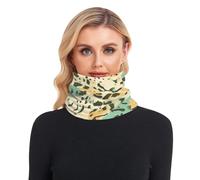 GuoChe Maschera per il viso per donne e uomini, spessa fodera in pile termico per la stagione fredda, corsa, pantera, stile stampa pelle verde chiaro