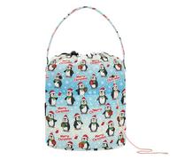 GuoChe Merry Christmas Cute Penguin Crochet Storage Bag Organizer Borsa Da Viaggio Portatile per Viaggio Crochet Knitting Supply