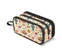 GuoChe Messicano Cinco De Mayo Fiore Colorato Nylon Fornitura Scuola Matita Sacchetto di Alta Capacità Cerniera Astuccio Cancelleria Borsa per la Scuola Media Adolescenti